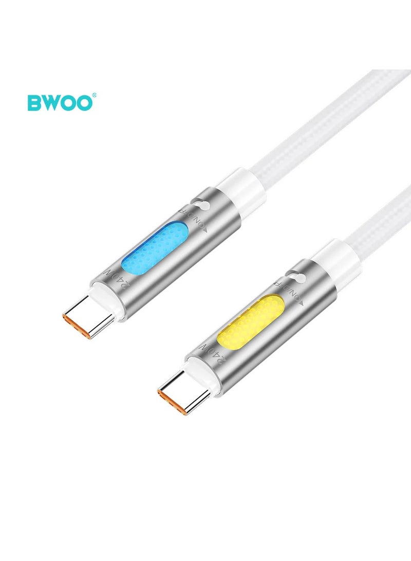BWOO Type-C To Type-C Skin-Friendly Liquid Silicon Charging Cable White - Image 2